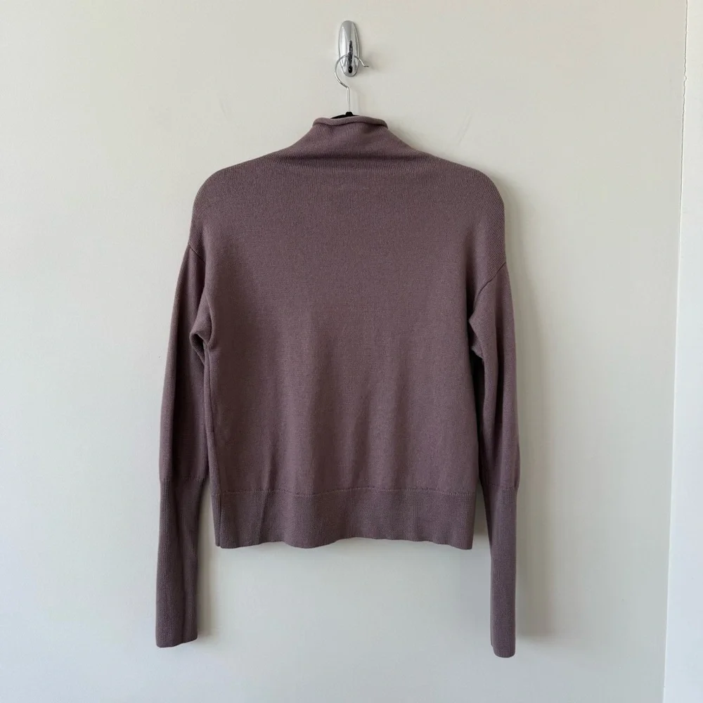 Aritzia Wilfred Cyprie Cow Neck Merino Wool Sweater - Mauve - Picture 6 of 10